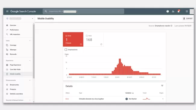 بخش Mobile Usability سرچ کنسول گوگل