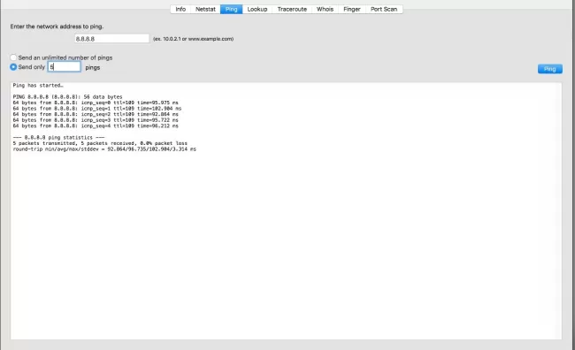 Ping in mac 03