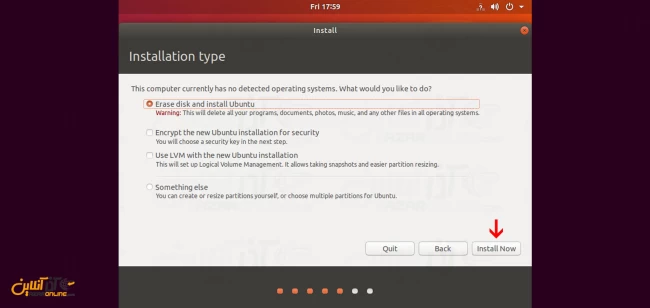 انتخاب پارتیشن و نحوه نصب ابونتو بر روی آن