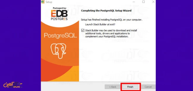 پایان نصب PostgreSQL