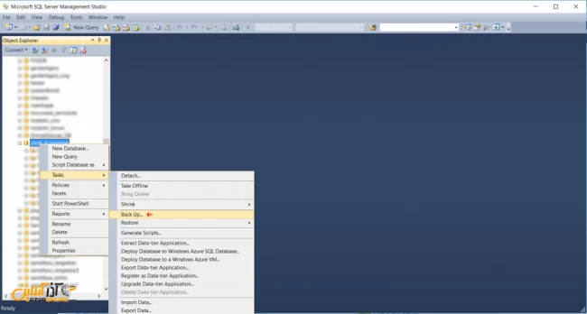 آموزش گرفتن بک آپ و بازگردانی دیتابیس در SQL سرور - بک آپ