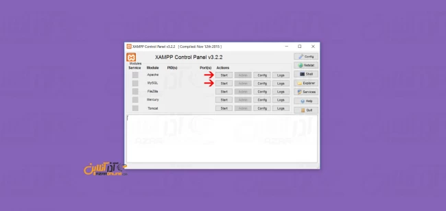 آموزش نصب دروپال در لوکال هاست - استارت کردن سرویس Apache و MySQL